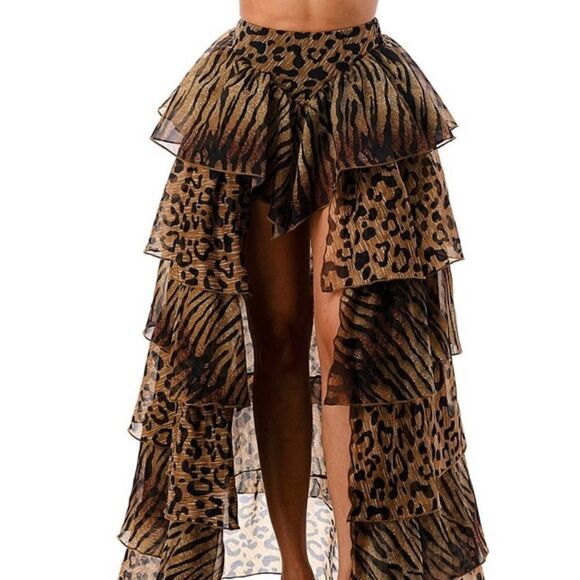 Leopard Print Maxi Skirt - Picture 1 of 11